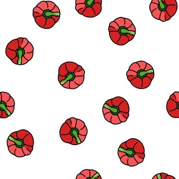 Red pepper ingredient vector seamless pattern 스톡 일러스트