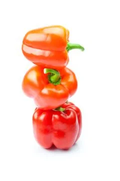 Red pepper isolated on white Stock Photos
