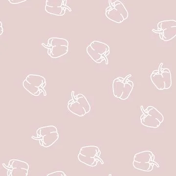 Red pepper line seamless pattern 库存插图