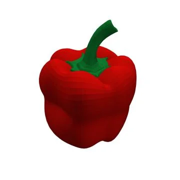 Red Pepper logo template icon vector illustration. Polygonal model bell pepper. Stock Illustration