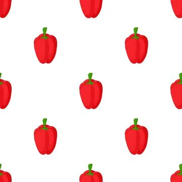 Red pepper pattern seamless vector Stock Illustration