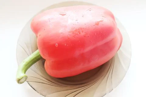 Red pepper on a plate Stock Photos