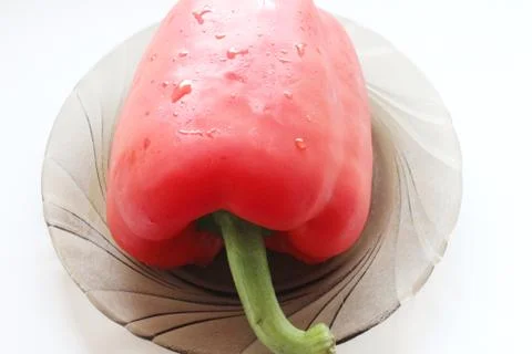 Red pepper on a plate Stock Photos