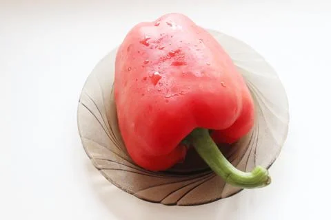 Red pepper on a plate Stock Photos