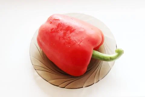 Red pepper on a plate Stock Photos