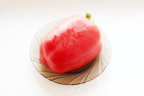 Red pepper on a plate Stock Photos