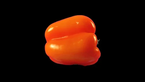 Red Pepper rotating isolated with alpha channel Video stock 125841848