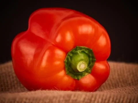 A red pepper with a rustic background Foto stock