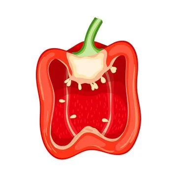 Red pepper slice cartoon vector illustration Illustrazione stock
