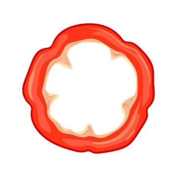 Red pepper slice cartoon vector illustration Stock Illustration