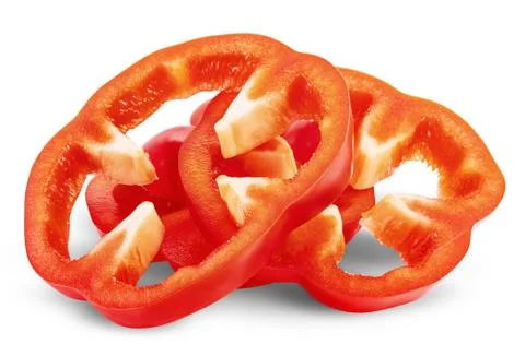 Red pepper slices Stock Photos