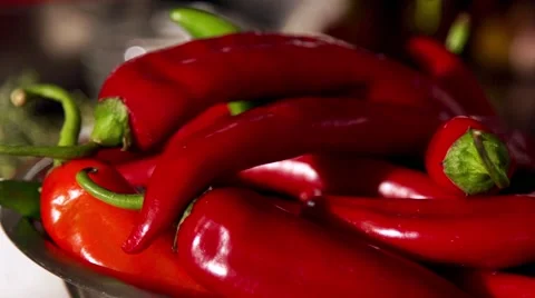 Red pepper in slow motion Stock Footage 67856996