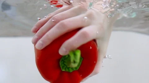 Red pepper in slow motion Stock Footage 76041183
