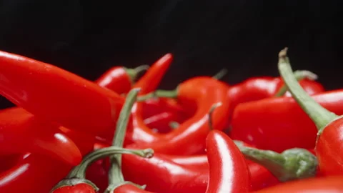 Red pepper is so sharp and burning that smoke comes from it. Video stock 231550725