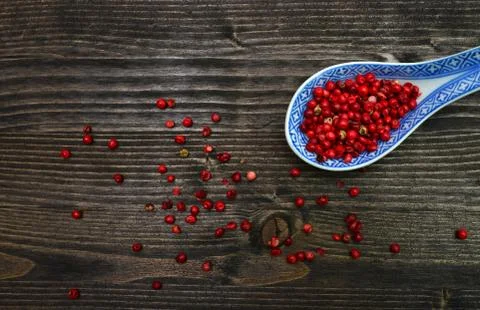 Red pepper spoon Stock Photos
