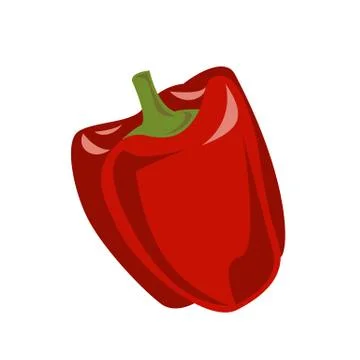 Red pepper vector illustration. Modern vector flat image design isolated on w Stock Illustration