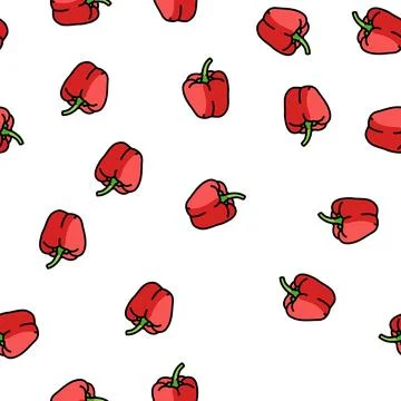 Red pepper vector seamless pattern 스톡 일러스트