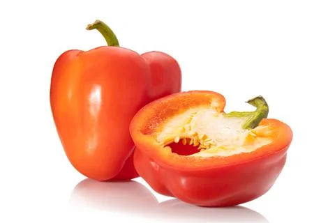 Red pepper on a white background, cut Stock Photos