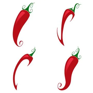 Red pepper on white background Stock Illustration
