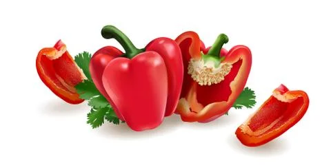 Red pepper on white background Illustrazione stock