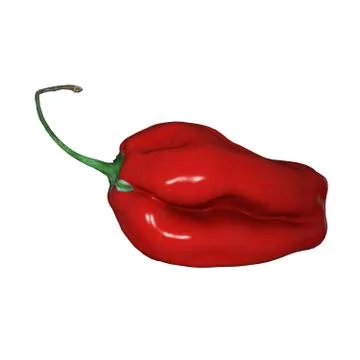 Red pepper on a white background. Isolate. Stock Photos