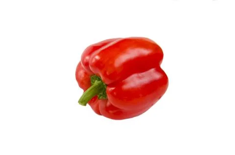 Red pepper on white background side view Stock Photos