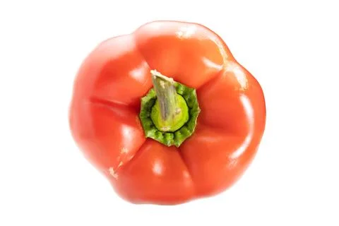 Red pepper on a white isolated background, top view Stock-Fotos