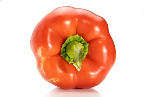 Red pepper on a white isolated background, top view Stock Photos
