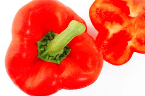Red pepper on white Stock Photos