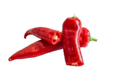 Red pepper on white. Stock Photos