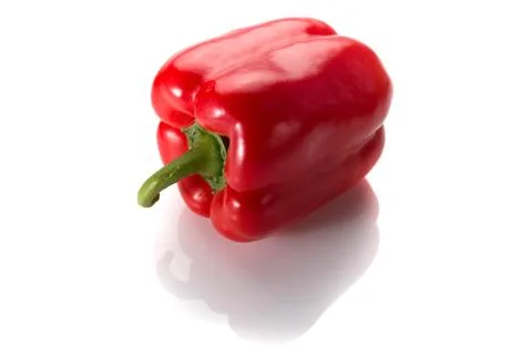 Red pepper on your side isolated on white background with shadow Stock Photos