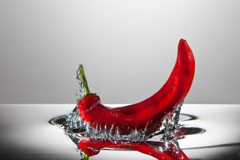 Red PepperFreshSplash Stock Photos