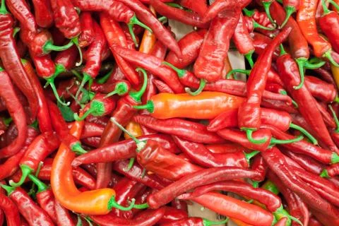 Red peppers background texture of red pepper, hot red pepper, red chili Stock Photos