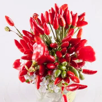Red peppers bunch Foto stock