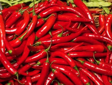 Red peppers close up Stock Photos