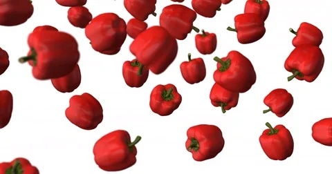 Red peppers falling Video stock 82180292