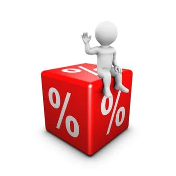Red percent box Stock Illustration
