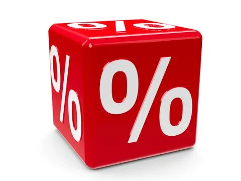 Red percent button #2 Stock Illustration