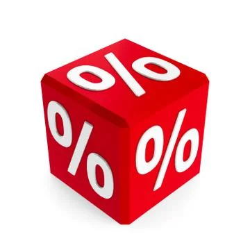 Red percent button Stock Illustration