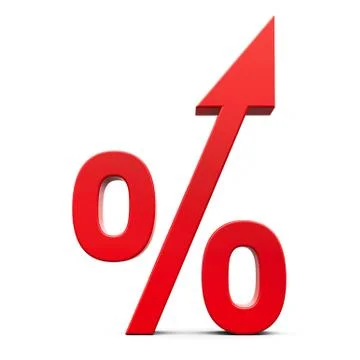 Red percent increase Stock Illustration