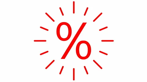Red percent ray white Video stock 225278091