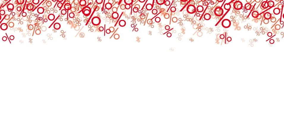 Red Percents B Confetti Header Stock Illustration