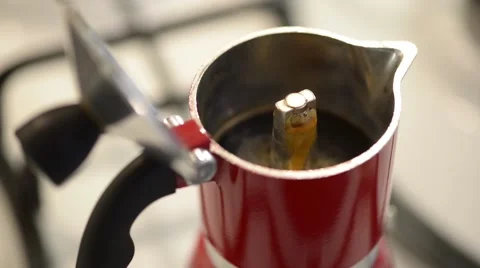 Red percolator closeup Stock Footage 54033928