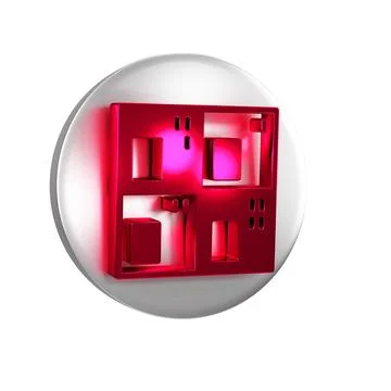 Red Periodic table of the elements icon isolated on transparent background... Stock Illustration