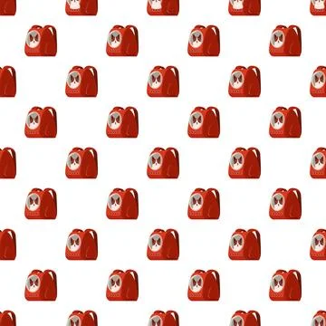 Red pet carrier backpack a seamless pattern Stock Illustration