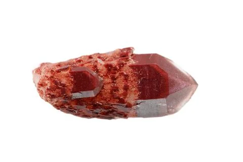 Red phantom quartz crystal Stock Photos
