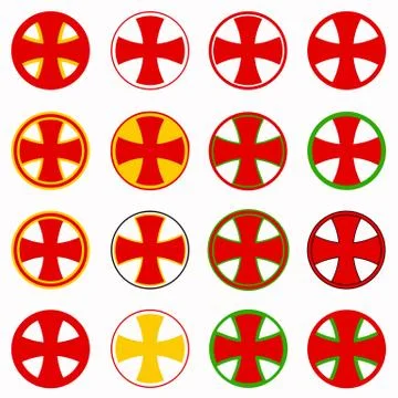 Red pharmacy cross vector set - healthcare medical icon Stock Illustration