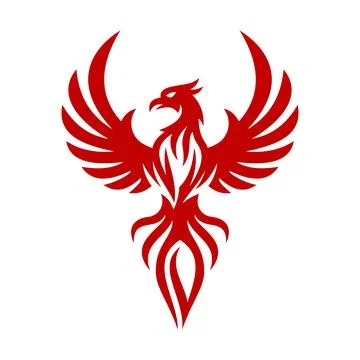 Red Phoenix Tribal Tattoo Vector Logo Template Stock Illustration
