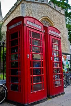 Red phone box Stock Photos