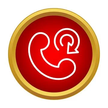 Red phone call icon indicating a redo Stock Illustration